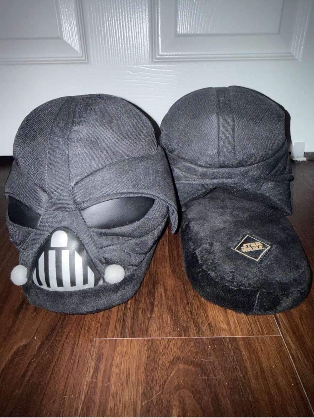 Star Wars Black Darth Vader Kids Plush Hat-Style Slippers